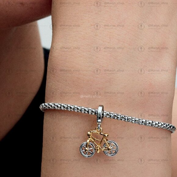 Pandora Two-tone Spinning Wheels Bicycle Dangle Charm|Two-tone - Picture 2 of 2